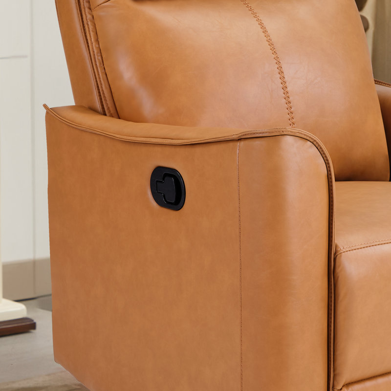 Siège de cinéma inclinable 31,5 po, Cuir orange végétalien