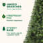 Arbre de Noël à charnière de 6 pi avec 582 pointes, branches complètes, support en plastique à 4 pieds, installation rapide et sans tracas, pour un décor des Fêtes unique dans de petits espaces Artificiel, réaliste, sécuritaire et fiable, créatif