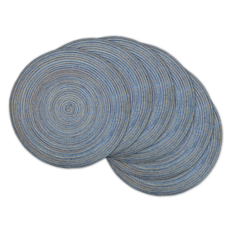 Napperons en polyester, Bleu / Argent