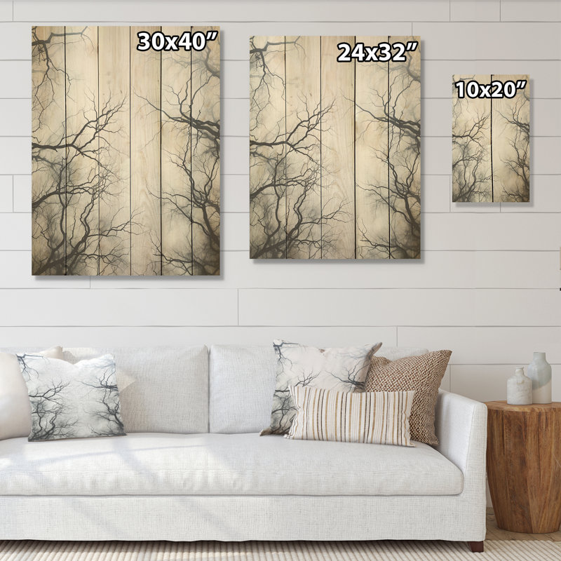 Mono Mystic Forest Consistency - Art bois sur bois de pin naturel, H 20 po x l 10 po