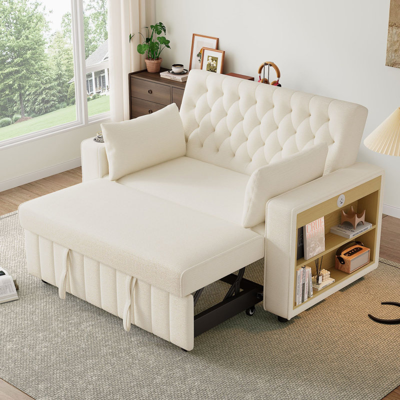 Upholstered Chaise Lounge, Beige