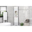 Armoire de coin pour le rangement de la salle de bain avec deux portes, des tablettes réglables et une tablette ouverte, idéale pour économiser de l'espace et organiser des articles