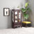 Elegant And Sophisticated Curio Cabinet With Adjustable Glass Shelves, Illuminated Display, And Ample Storage Space-1526084136