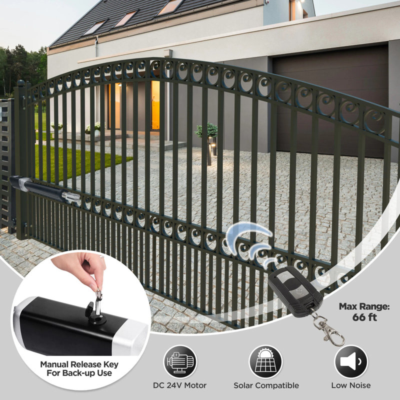 ALEKO ETL Listed Solar Kit Gate Opener for Single Swing Gates