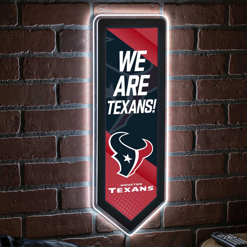 NFL LED Pennant Shaped Lighted Wall Sign, Houston Texans