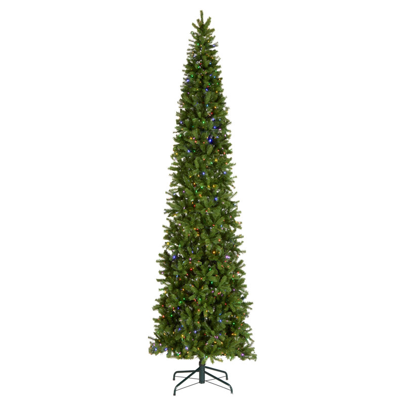 Downswept Douglas Green Fir Artificial Christmas Tree with Color + Clear Lights, 12'
