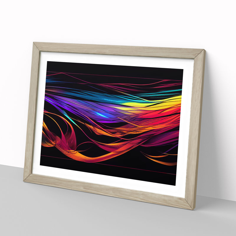 Hopeful Abstract - Single Picture Frame Print, 25cm H x 34cm W x 2cm D, Oak
