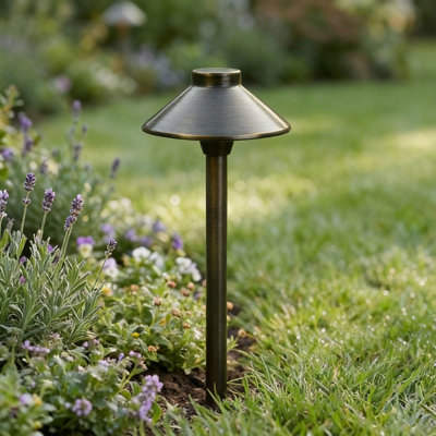 Lot de 12 lampes de chemin en laiton à 1 lumière, 43 cm L x 43 cm P