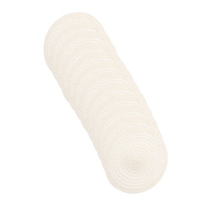 Woven Jute Round Placemat Lattice Cream - Set Of 12