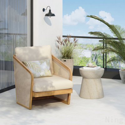 Fauteuil club et table d'appoint Royal Wood Textilene