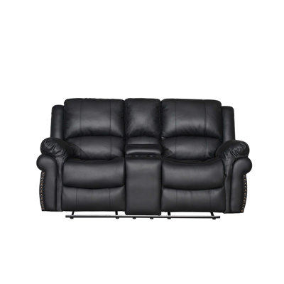 Adele 73.2'' Wide Modern Super Soft Vegan Leather Manual  Reclining Loveseat