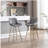 2-piece bar stool set, with chrome footrest and fabric top surface chair, simple leg chair-766049154-766049172