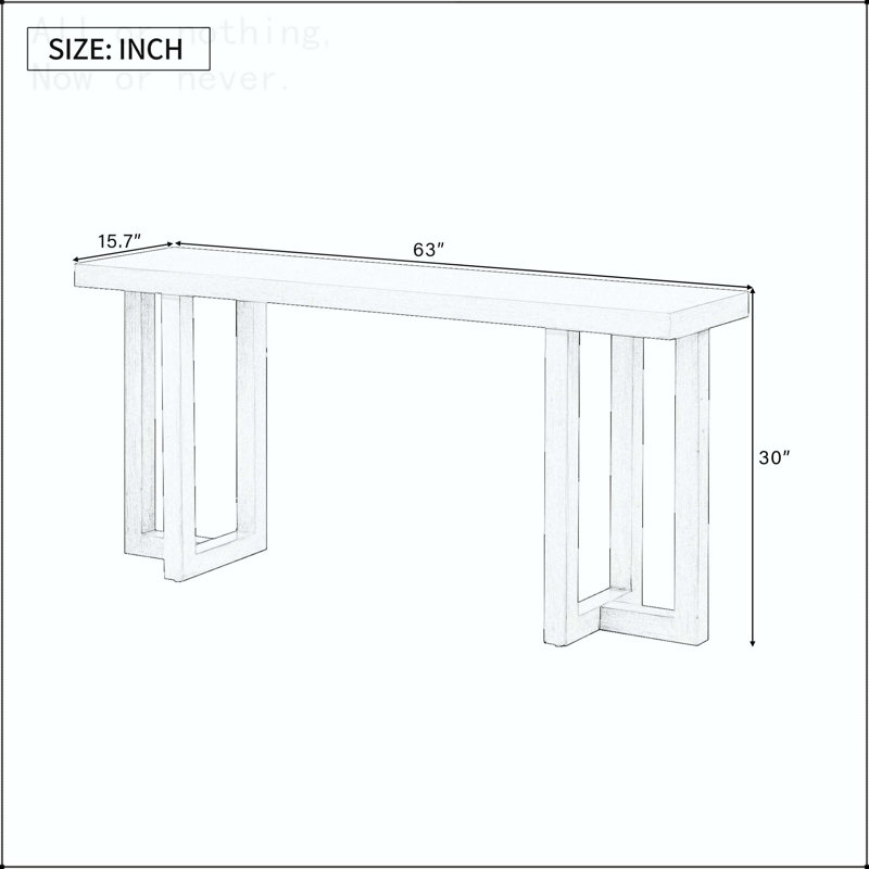 Console géométrique avec pieds en pin massif et placage de pin, Blanc