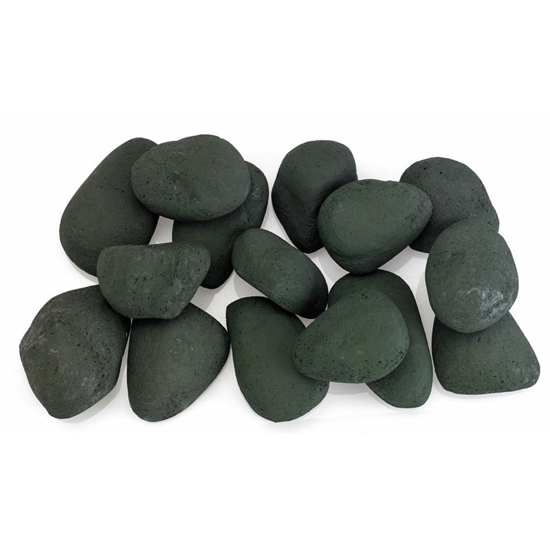 Matte Black Ceramic Fire Rocks Set