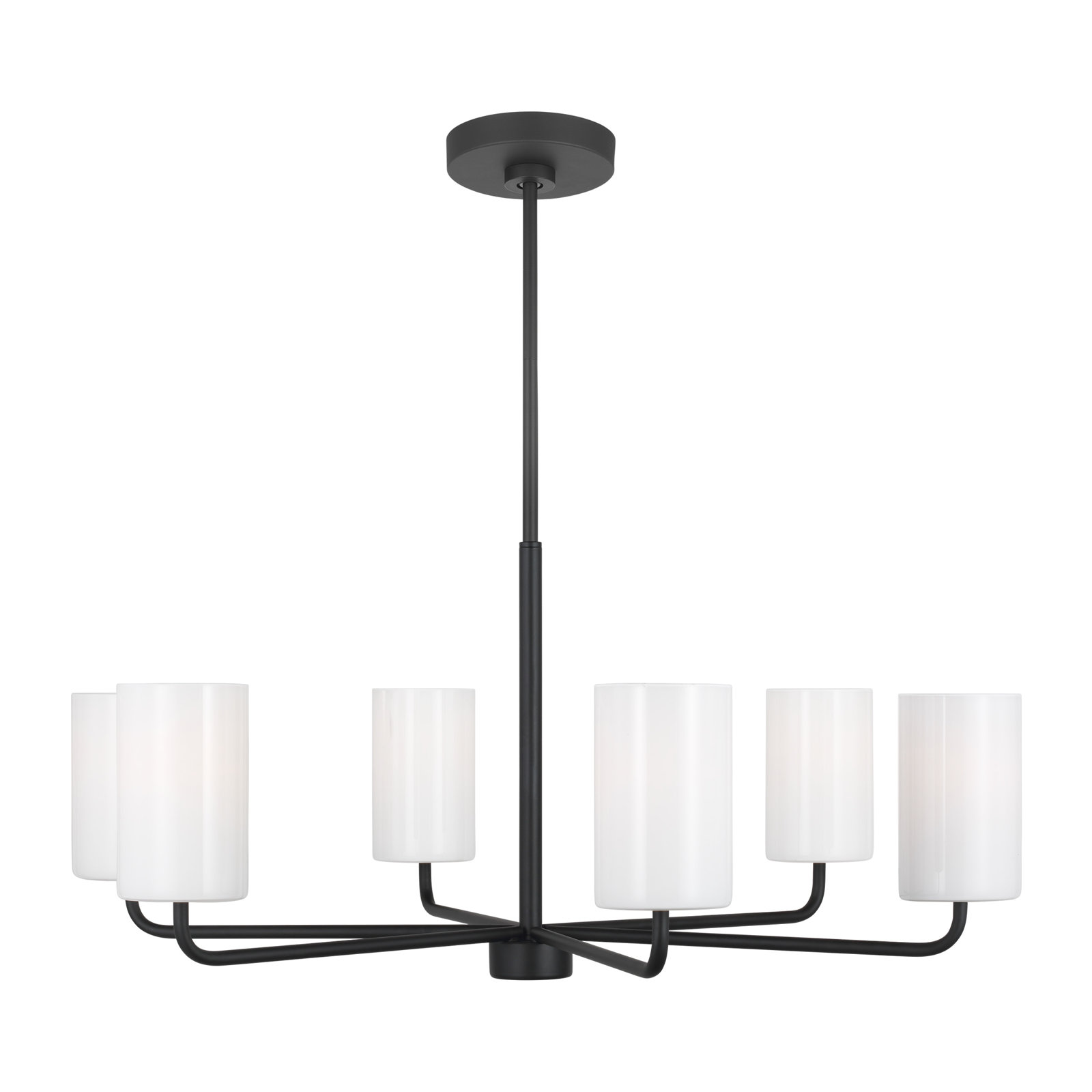 6 - Light Dimmable Shaded / Spider Chandelier, Yes, Midnight Black