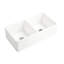 Tablier blanc en céramique, double cuve encastrée, fini, 18 po x 10 po x 33 po, 93 lb, avant encastré, cuve, teinté, 33 po x 18 po x 10 po,