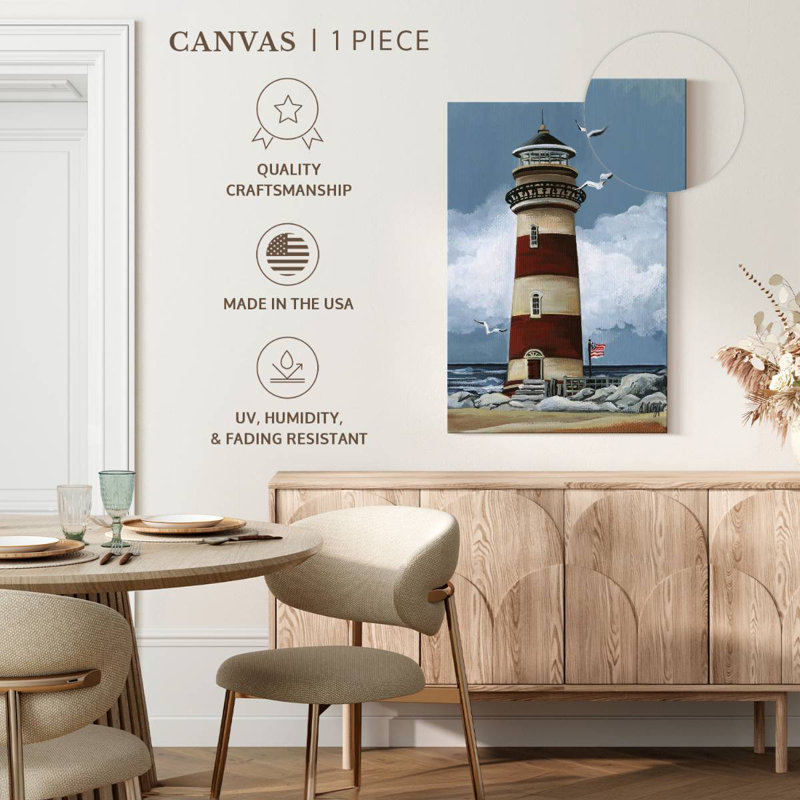 Aletra Simple Red Lighthouse, 24" H x 16" W