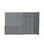 Grand lit gris avec instructions d'assemblage faciles