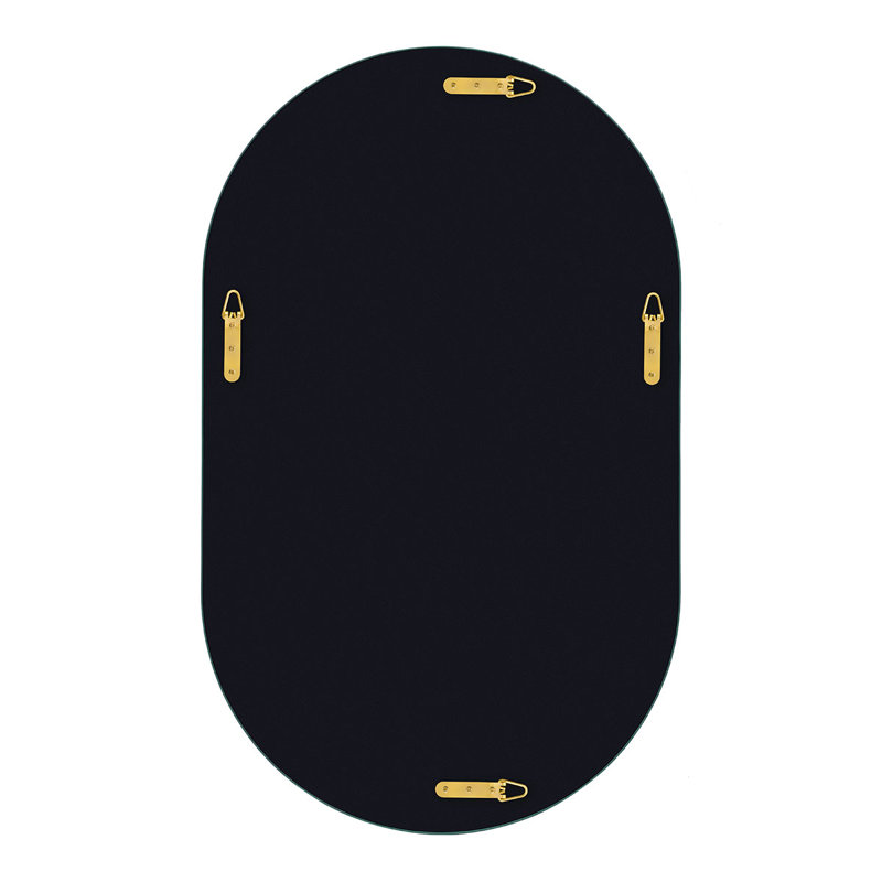 Metal Oval Wall Mirror, High Gloss Green