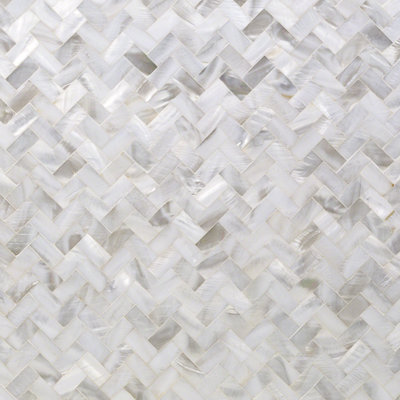 Lokahi 0.39" x 0.79" Seashell Chevron Mosaic Wall Tile