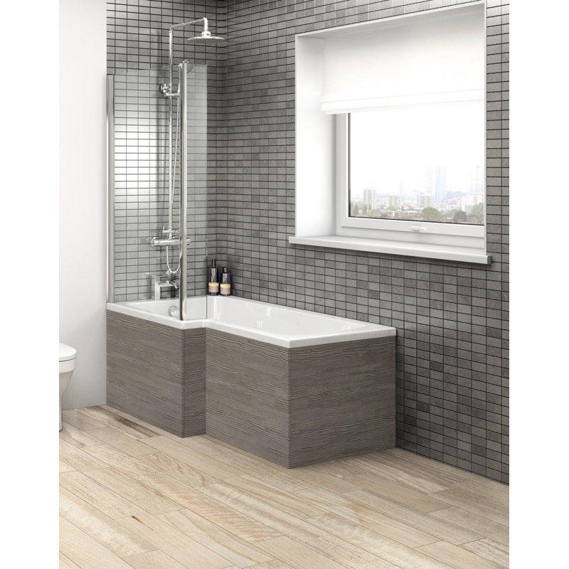 Shower Bath End Panel, Grey Avola