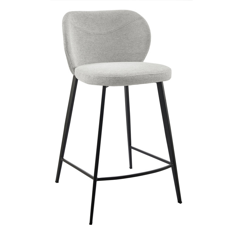 Tabouret de bar et de comptoir Granger, Gris, Tabouret de comptoir (siège d'une hauteur de 26 p