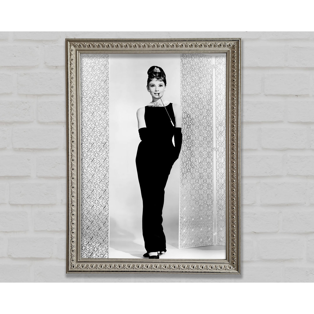 Audrey Hepburn Silbernes Kleid - Einzelner Bilderrahmen Druck