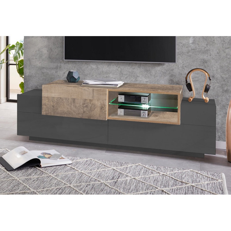 Aadaya TV Stand And Entraitenment for TVs up to 42", Anthracite/Oak