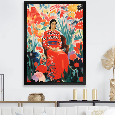 Mexican Floral Woman Portrait III - Mexican Woman Wall Art