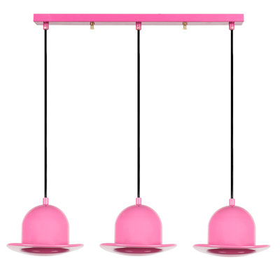Luminaire suspendu géométrique à 3 lumières pour îlot de cuisine Violet