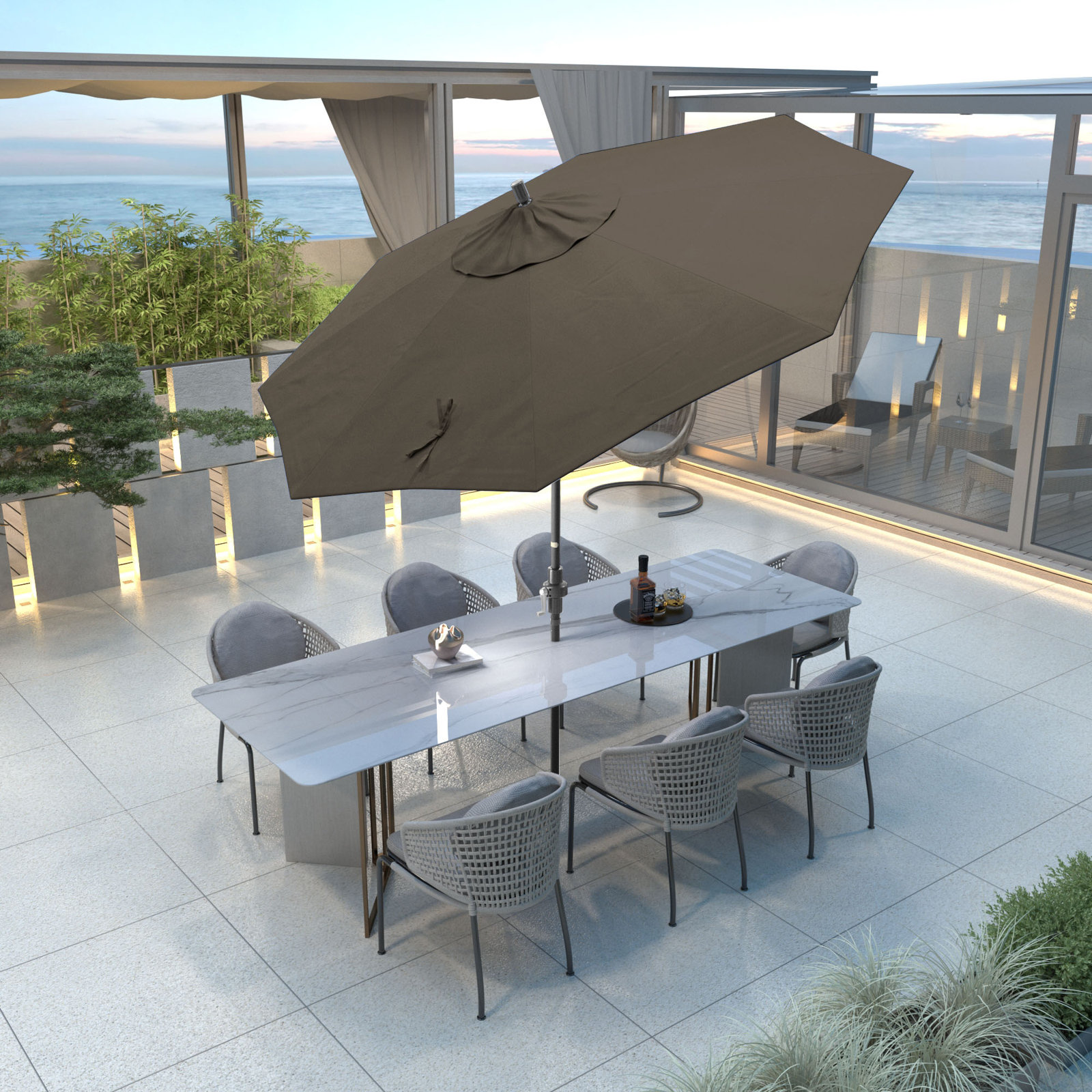 108'' Sunbrella® Outdoor Umbrella, Cocoa