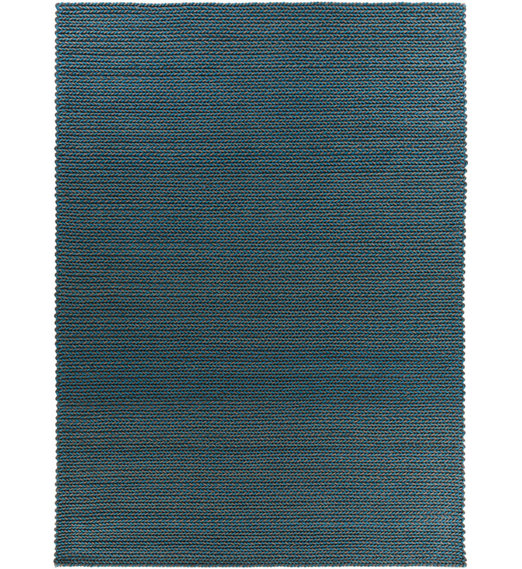 Tapis bleu sarcelle en laine Joyce, Rectangle 8 pi x 11 pi