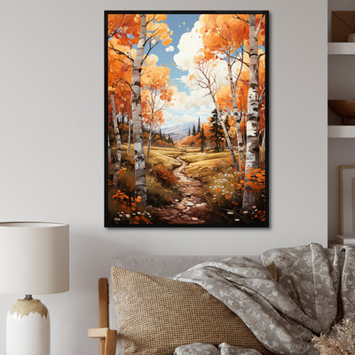«Decollete Birch Woods Autumn Whispers VII», reproduction d'art sur toile