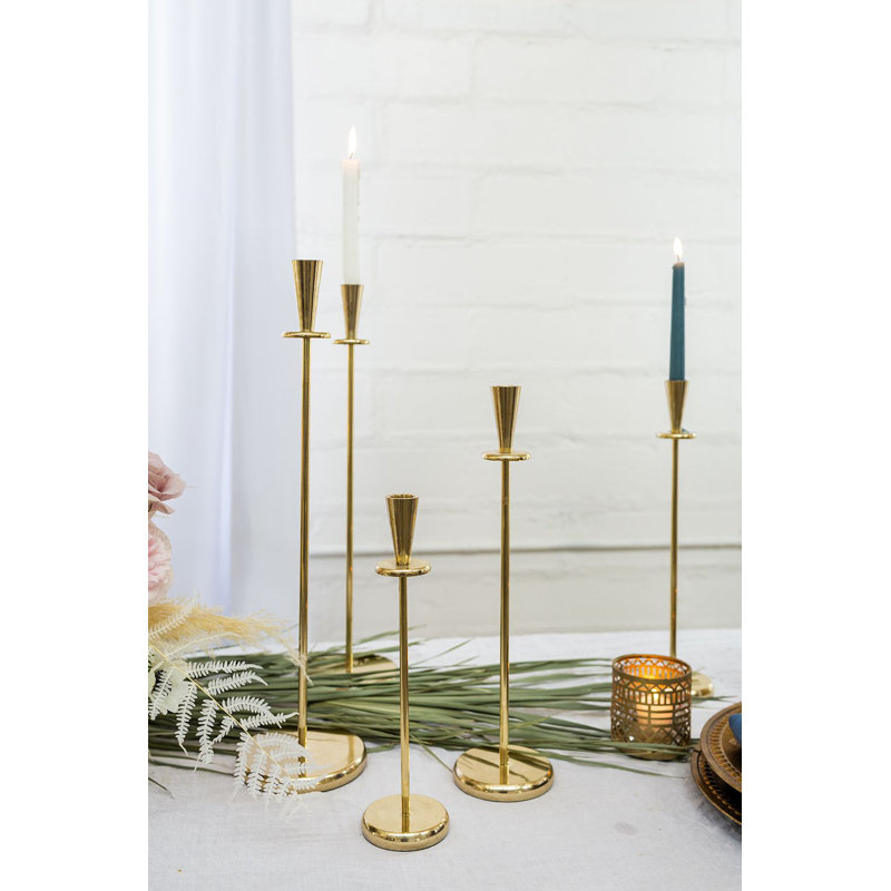Corla Metal Tabletop Candlestick, 12.25" H x 3" W x 3" D