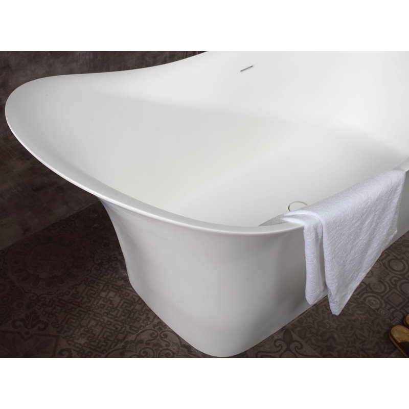 74'' x 33.88'' Soaking Solid Surface Bathtub