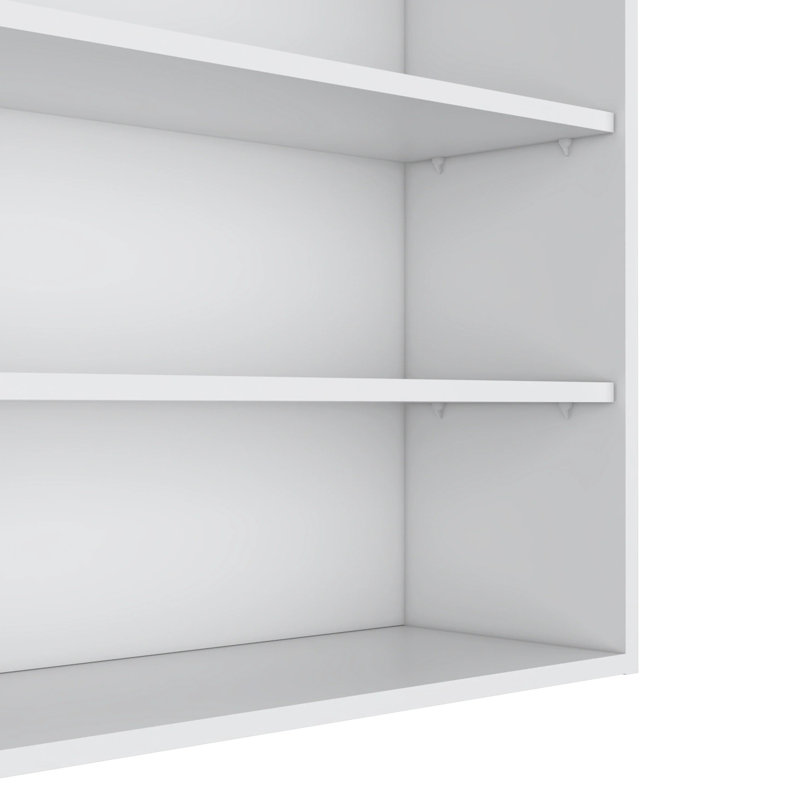Armoire murale moderne blanche pour le rangement des essentiels de la cuisine - H 30 po x l 36 po x P 12 po, panneau de particules, grattoir, convient aux épices, bols, pots, hauteur, profondeur, profondeur, convient aux pots, esthétique