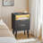 Modern Fluted 2 - Drawer Nightstand with Charging Station, Bedside Table with Open Shelf-790255841
