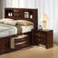 Mobilier de chambre à coucher contemporain avec lit de très grande taille et lit de chevet 3 pièces-556521609-556521652