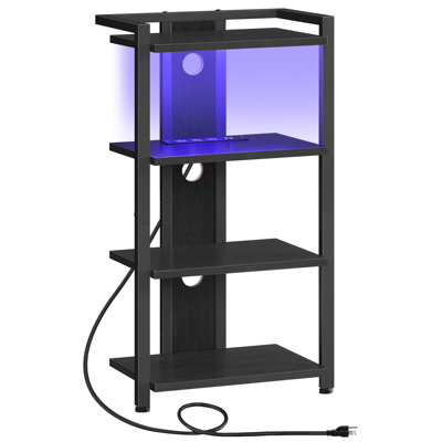 4-Tier AV Media Console With Charging Station and LED Light by Wrought Studio