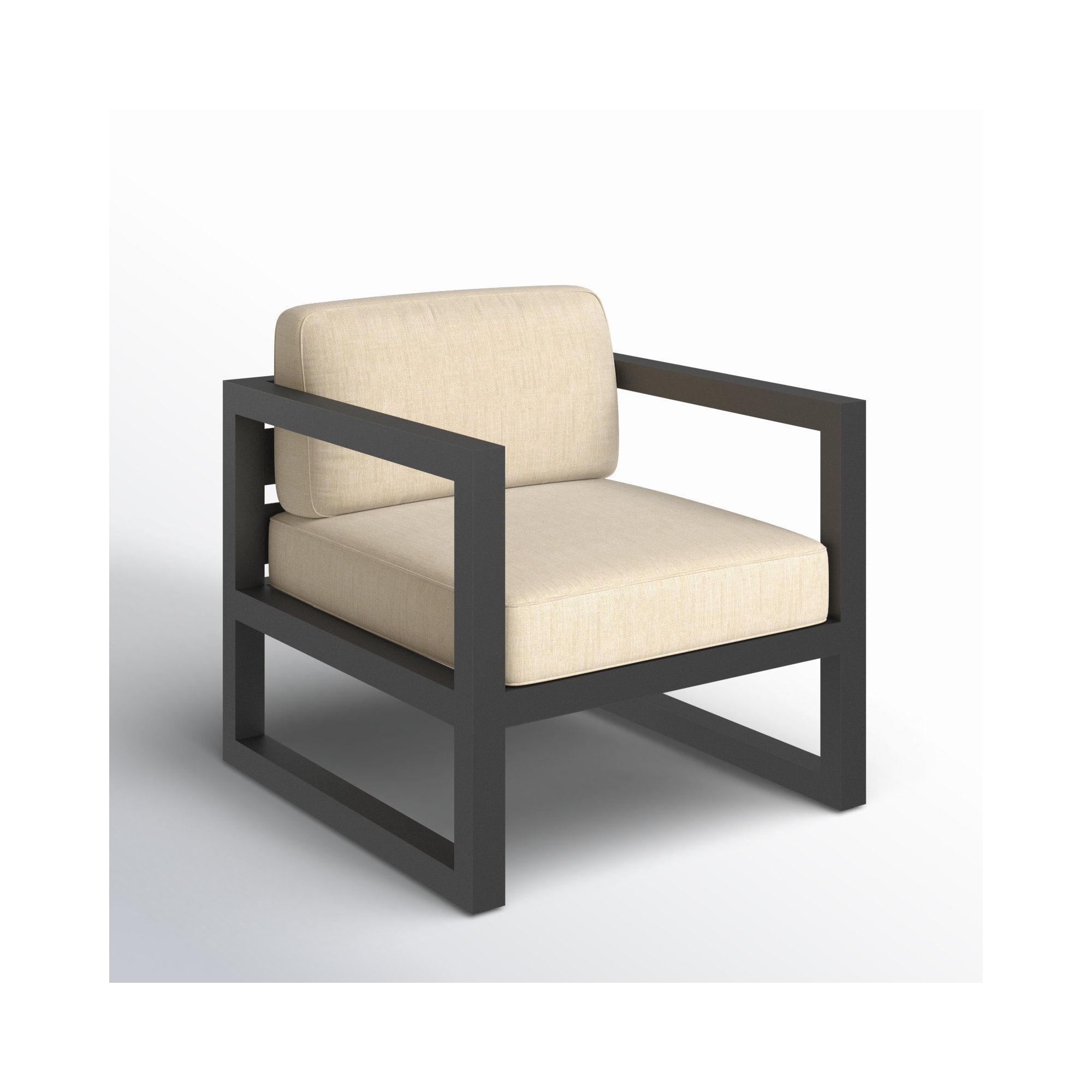 Smith Outdoor Lounge Chair with Sunbrella® Cushions, Canvas Flax, Slate
