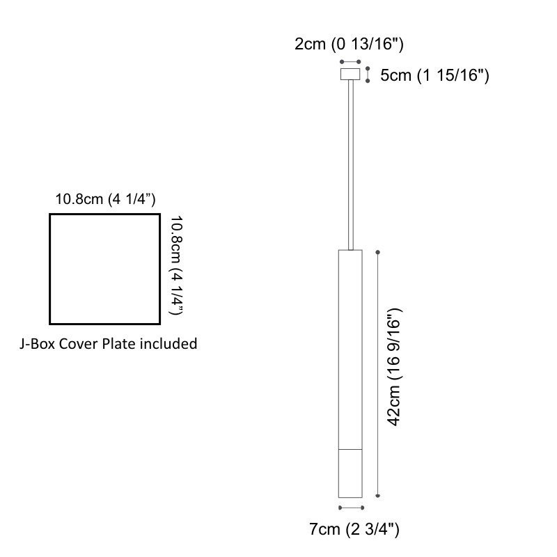 Darma 1 - Light Single Square / Rectangle LED Pendant, Titanium/White