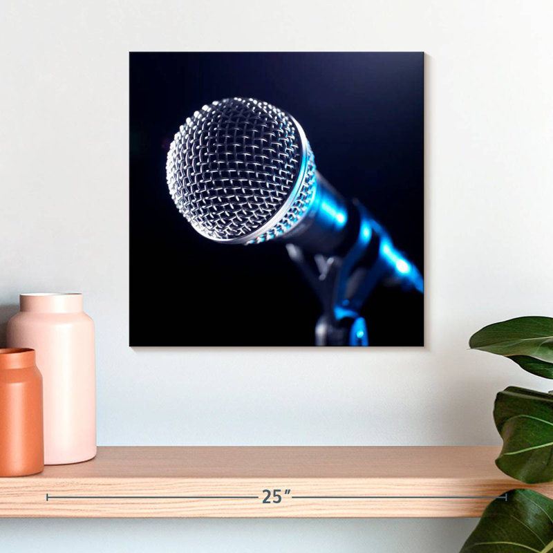 Abarca Microphone On A Stand, 16" H x 16" W