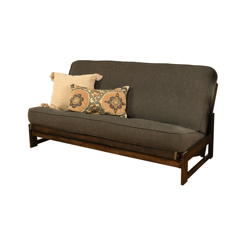 Stratford Full / Double 74'' Upholstered Convertible Sofa, Linen Charcoal