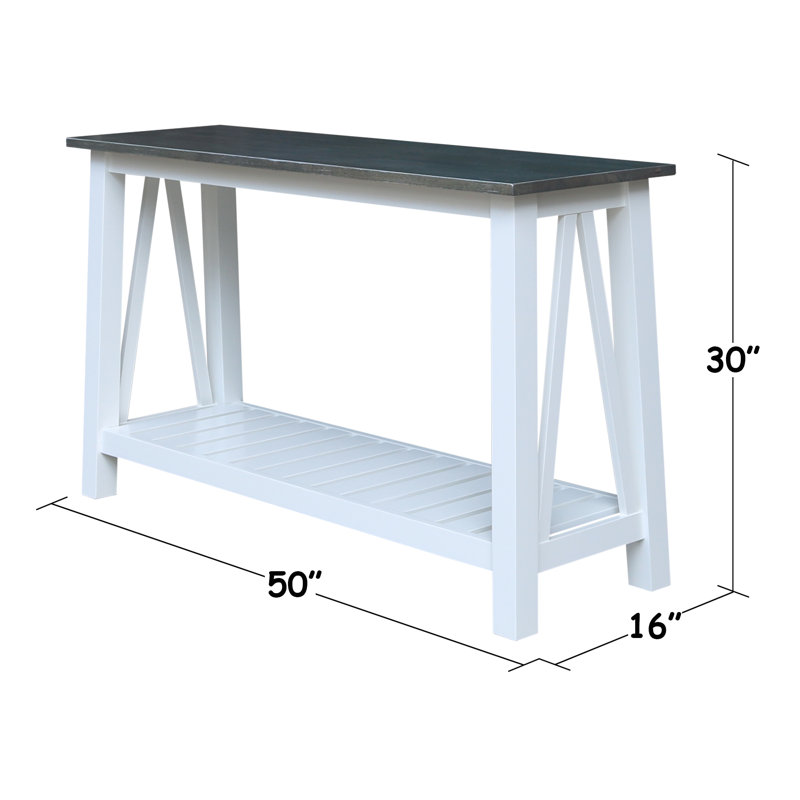 Khylia 50'' Solid Wood Console Table, Heather Grey