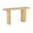 Cole And Grey Rattan Handmade Textured Oval Console Table With Linear Wood Strip Design