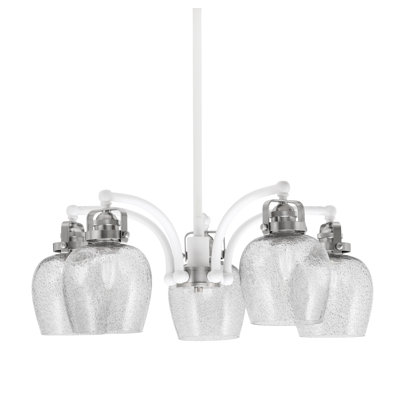 Lustre 5 lumières avec verre à bulles 6 "Easton
