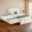 Lit plateforme double tapissier avec lit gigogne escamotable, structure en bois massif