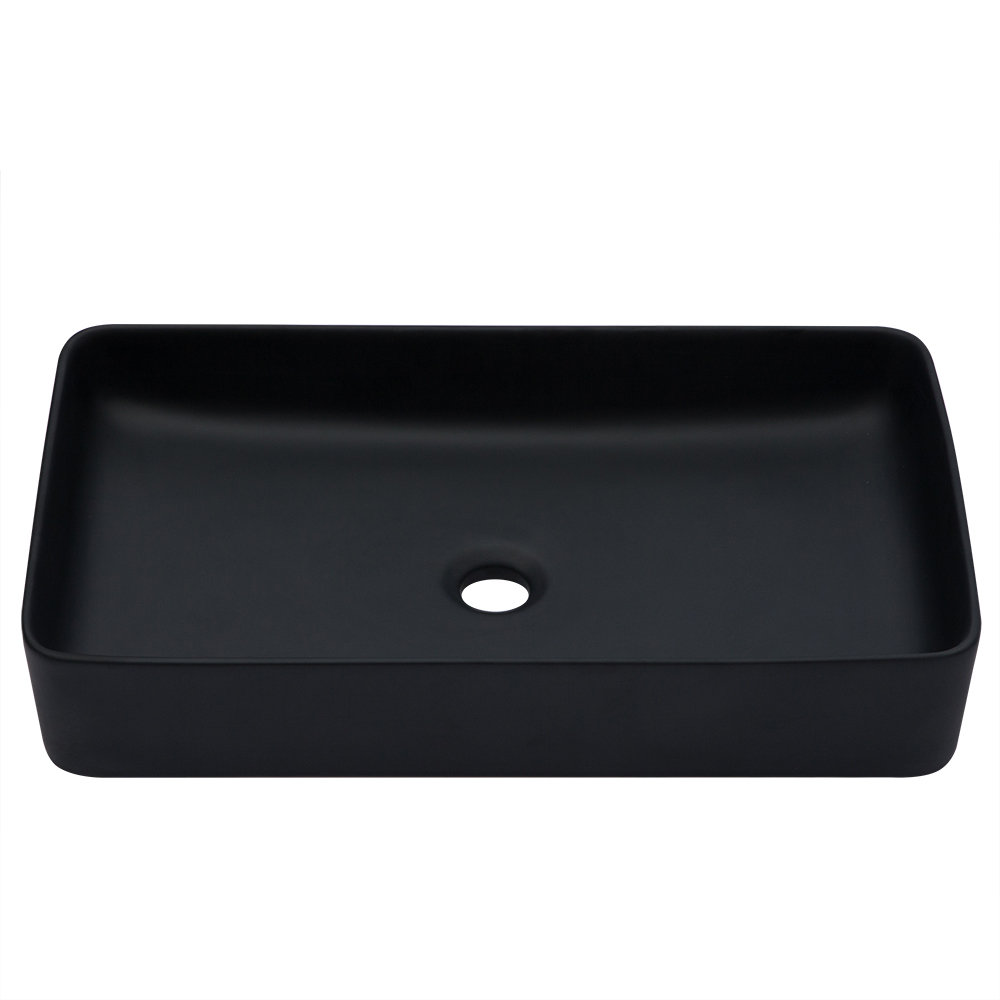 24" L x 13.5" W Rectangular Vessel Sink Rectangular Ceramic Bathroom Sink Above Counter Vessel Sink Lordear Sink 