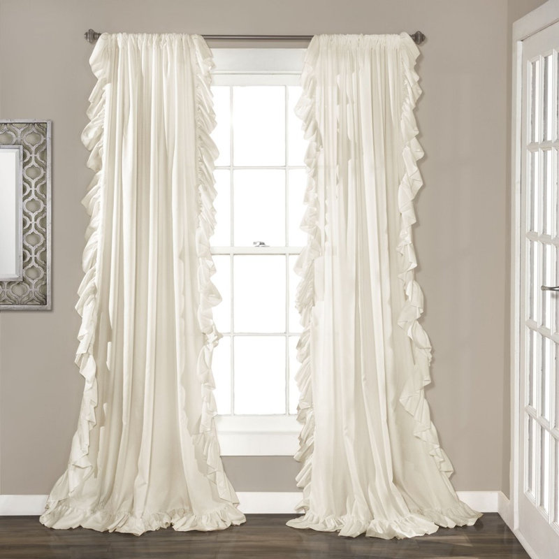 Reyna Semi Sheer Curtain Single Panel, 54" W x 84" L, Pink
