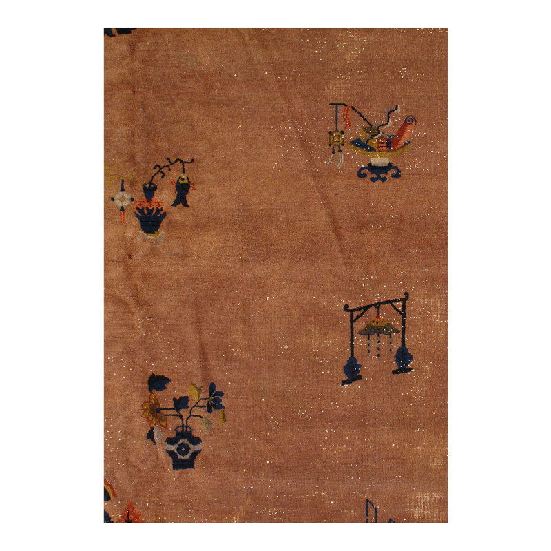 Tapis décoratif en laine noué à la main de conception unique 11 pi 11 po x 17 pi 6 po noué à la main Anthimos